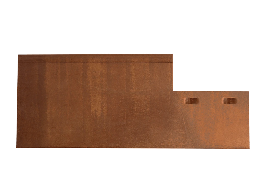 [PC202] Volige plane acier CORTEN 15/10ème Ht.80 Lg.1900 + 3 piquets