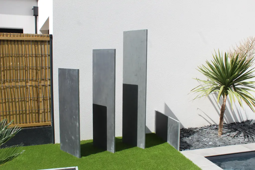 [PAB216] Palis ardosia BRESIL - 4 cotés sciés 150x50x3 - 2 faces nat.