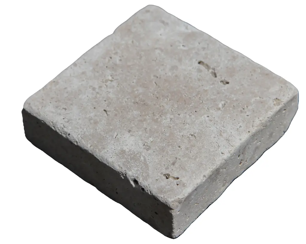 [PTB001] Pavé travertin - vieilli - 10x10x3 Beige Classic (90pcs/m²)