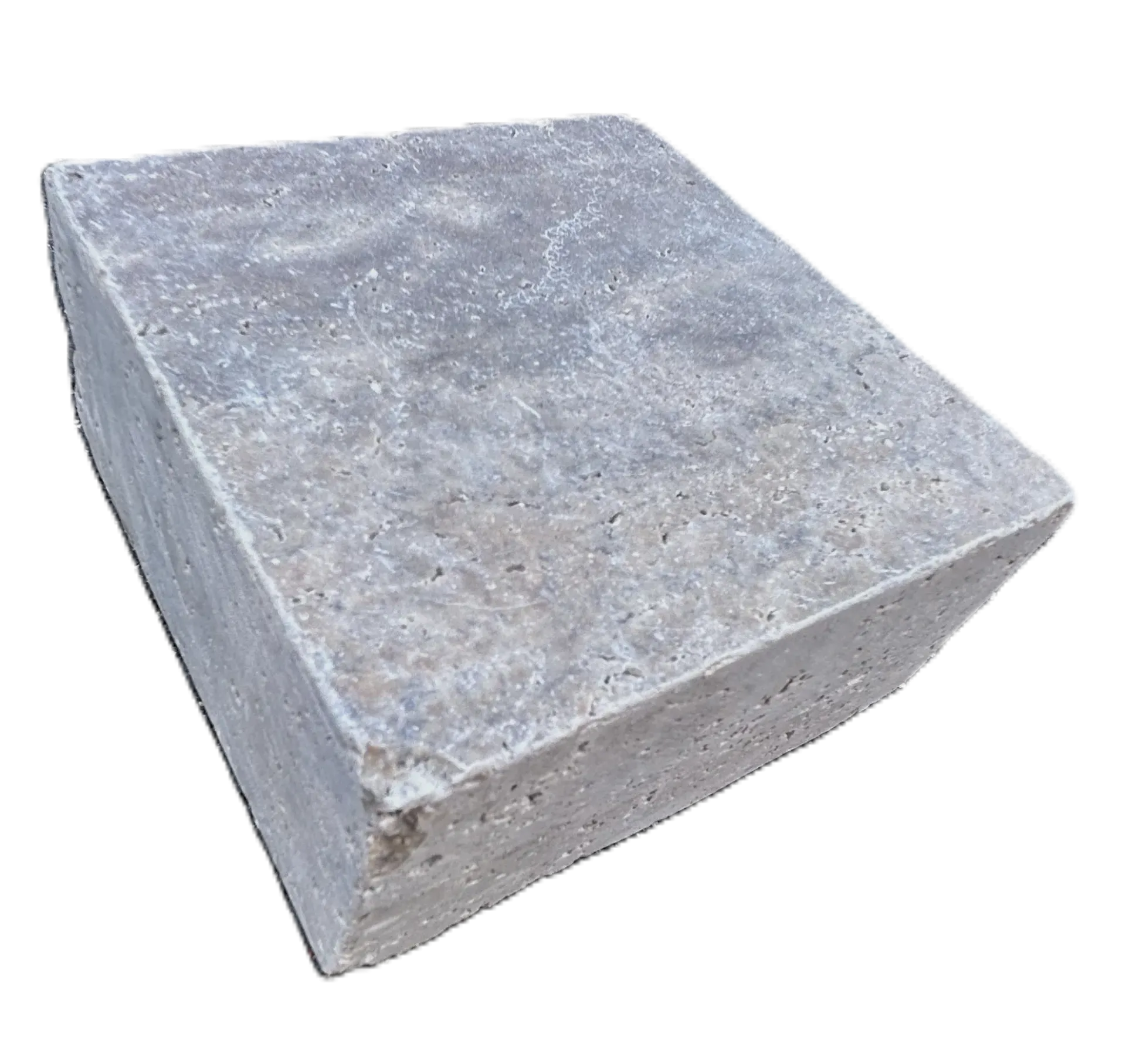[PTG002] Pavé travertin - vieilli - 10x10x5 Gris Silver (90pcs/m²)