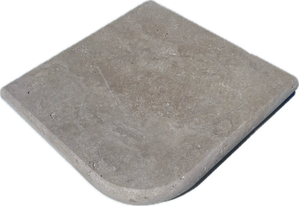 [PTB303] Margelle travertin - vieilli - nez arrondi 33X33x3 angle S Beige Classic