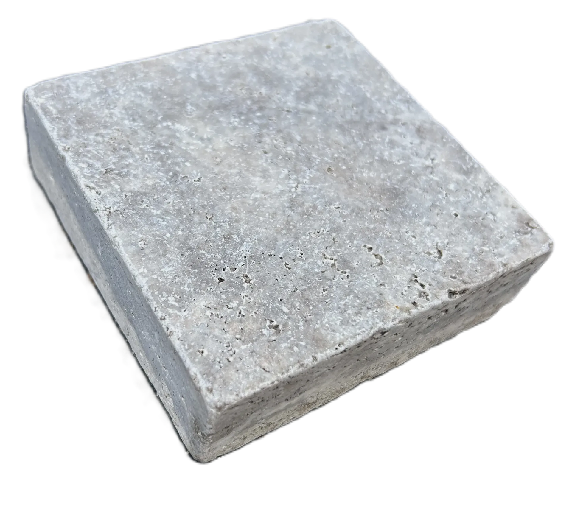[PTG001] Pavé travertin - vieilli - 10x10x3 Gris Silver (90pcs/m²)