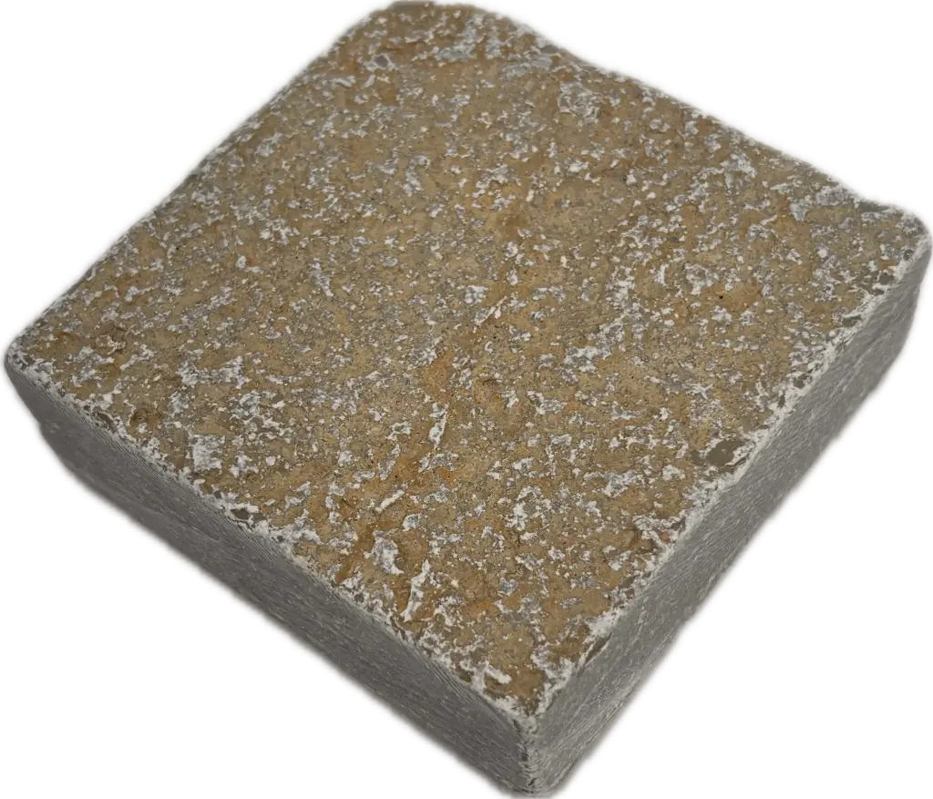 [PTANO003] Pavé Tandur tambouriné - bords sciés - 10x20x3 Ocre (46pcs/m²)