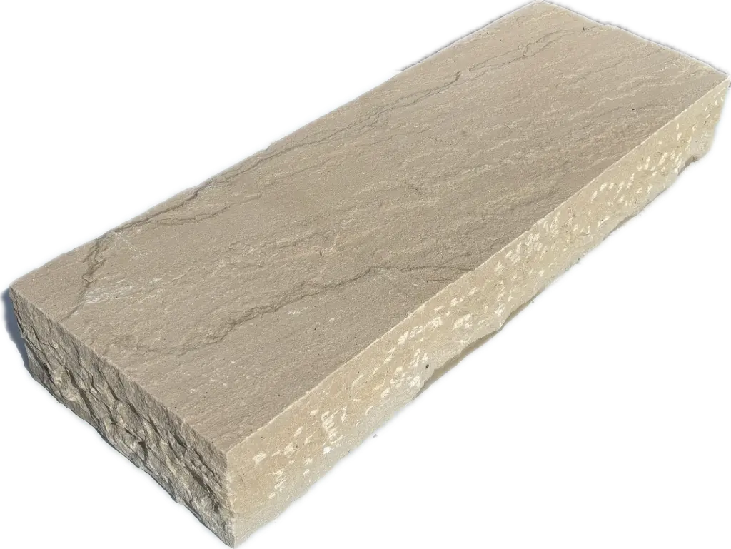 [PGB701] Bloc marche grès clivée 35x15 lg.1m Beige Mint